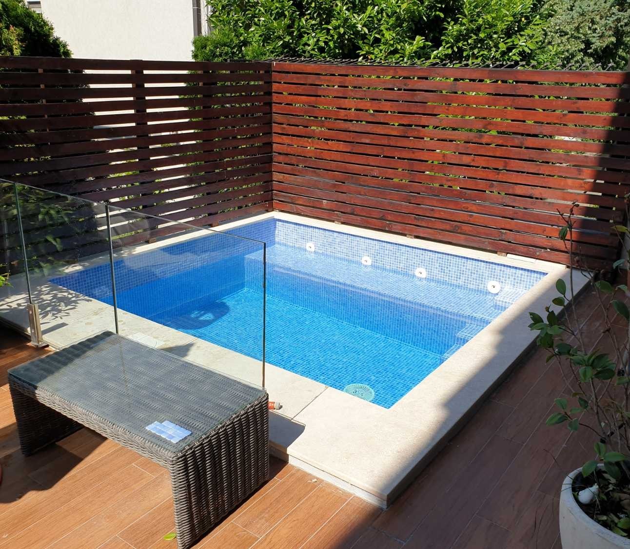 Sky Light Blue Spanish Polyurethane Cord Glass Pool-Mosaic 7086