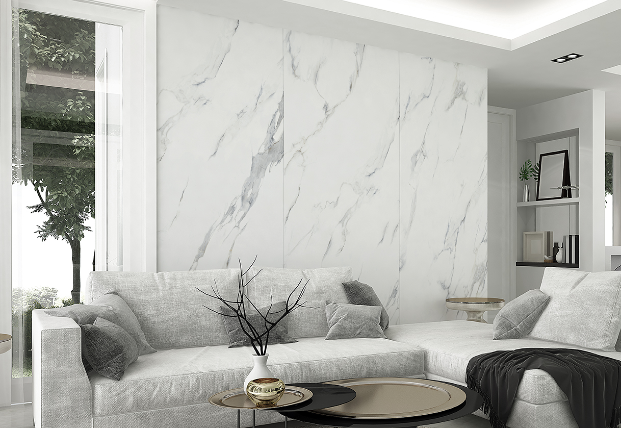 Calacatta Italian Marble Look  Polished Rectified Porcelain Wall & Floor Panel |Slab 3265