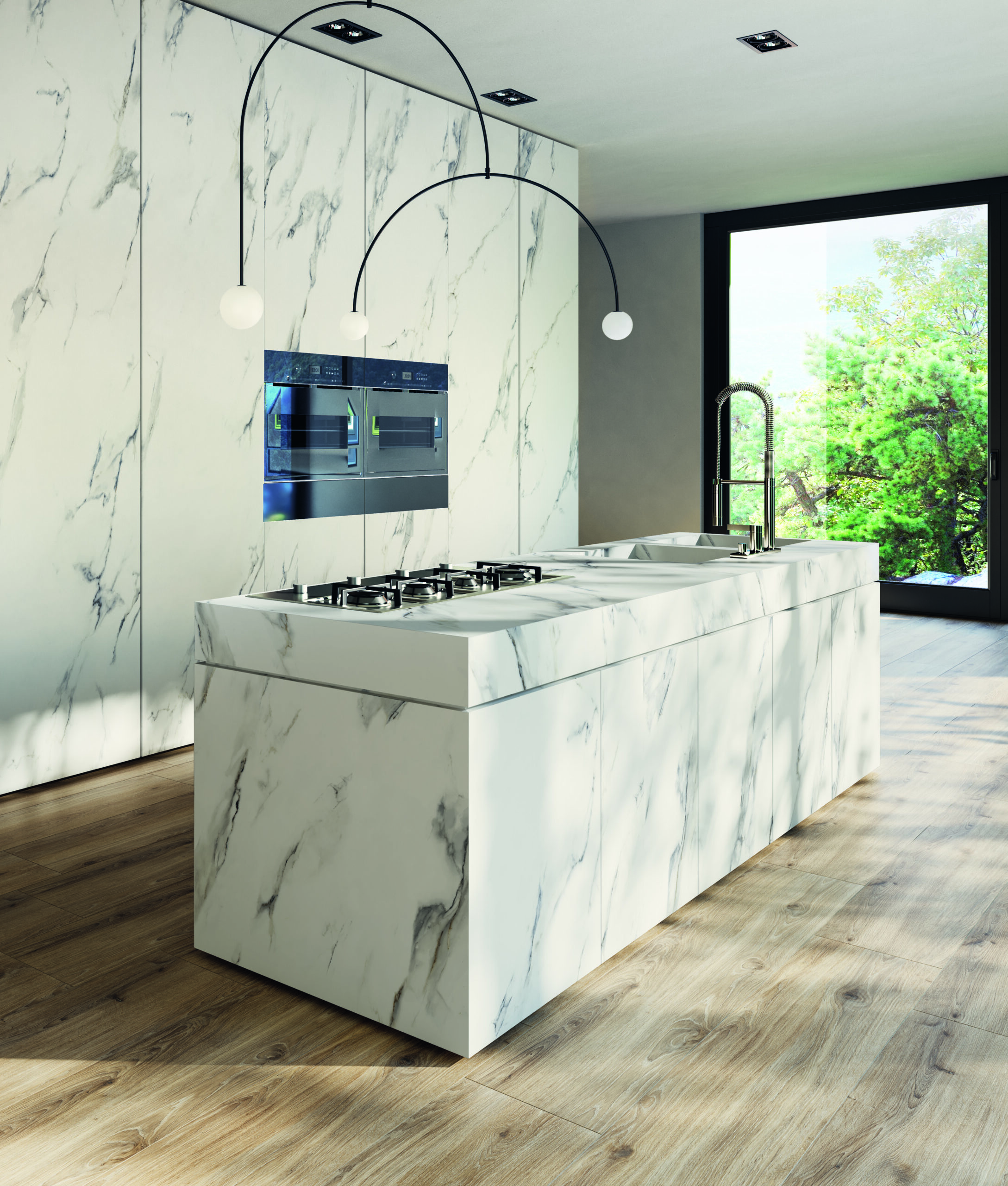Calacatta Italian Marble Look  Polished Rectified Porcelain Wall & Floor Panel |Slab 3265