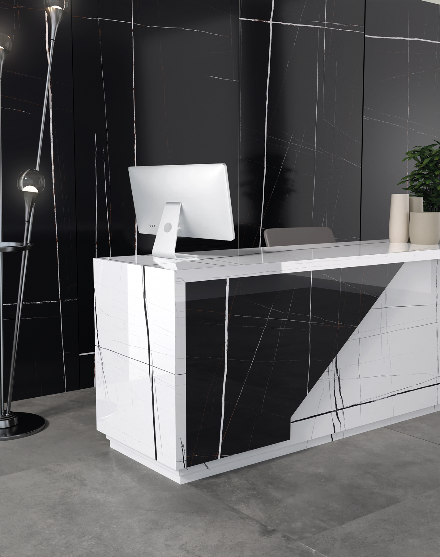Sahara Noir Black Italian Marble Look  Polished Rectified Porcelain Wall & Floor Panel | Slab 3268