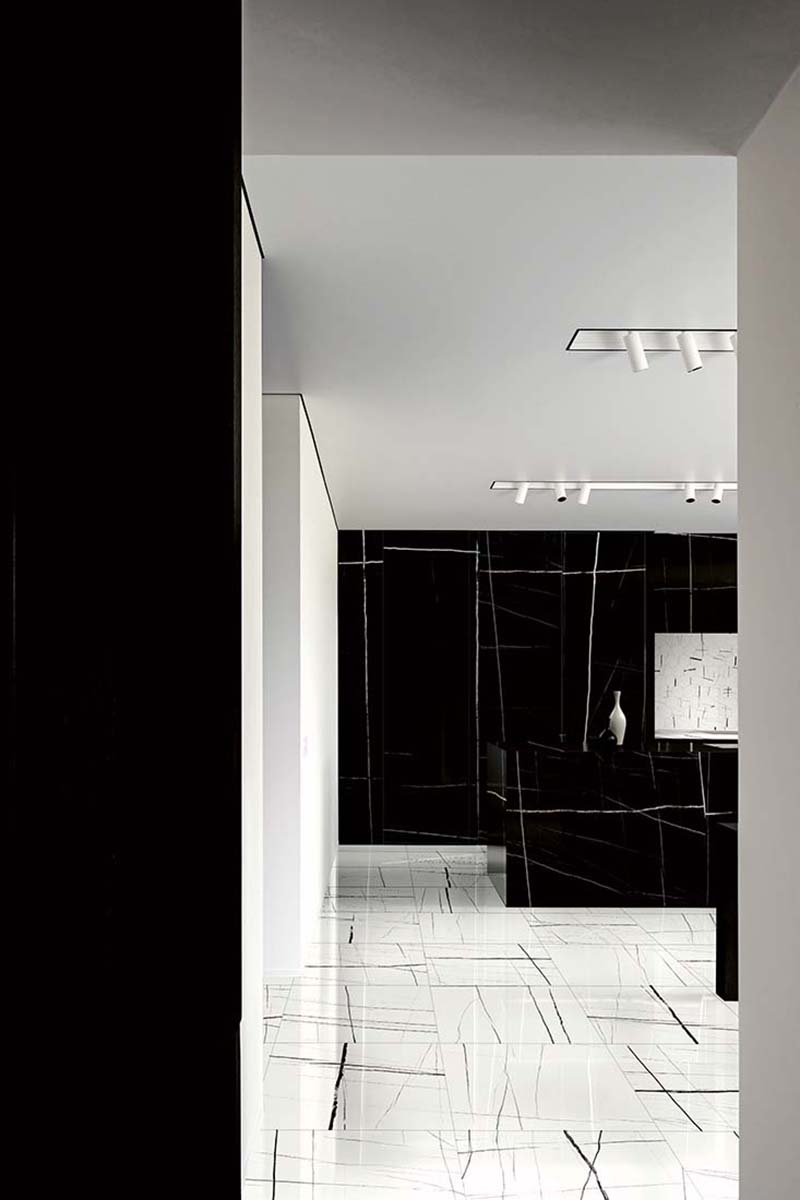 Sahara Noir Black Italian Marble Look  Polished Rectified Porcelain Wall & Floor Panel | Slab 3268