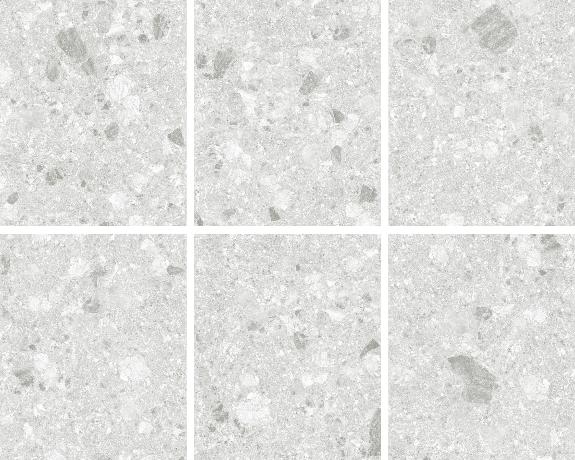 Breccia Light Grey Terrazzo Look In/Out Rectified Porcelain Tile 3685