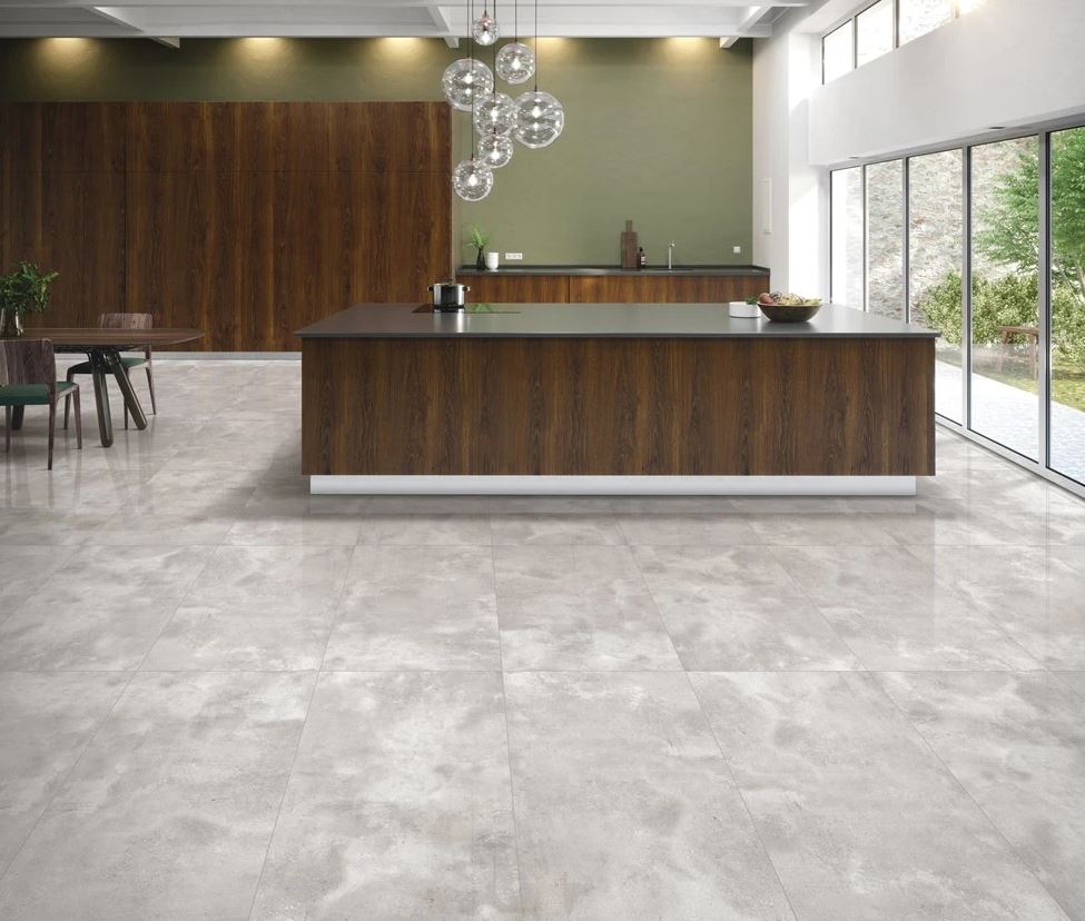 Luxor Grey Honed Concrete Look Rectified Porcelain Tile 3495