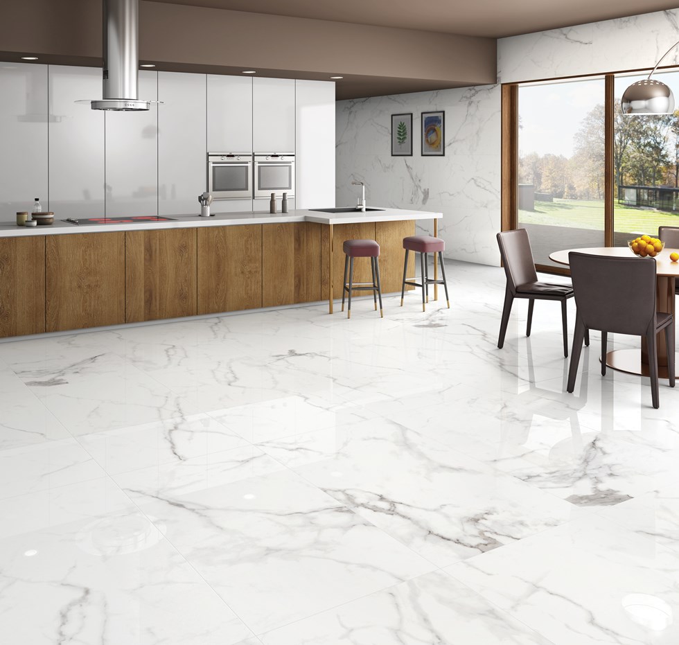 Royale Calacatta Marble Look Honed Rectified Porcelain Tile 3763