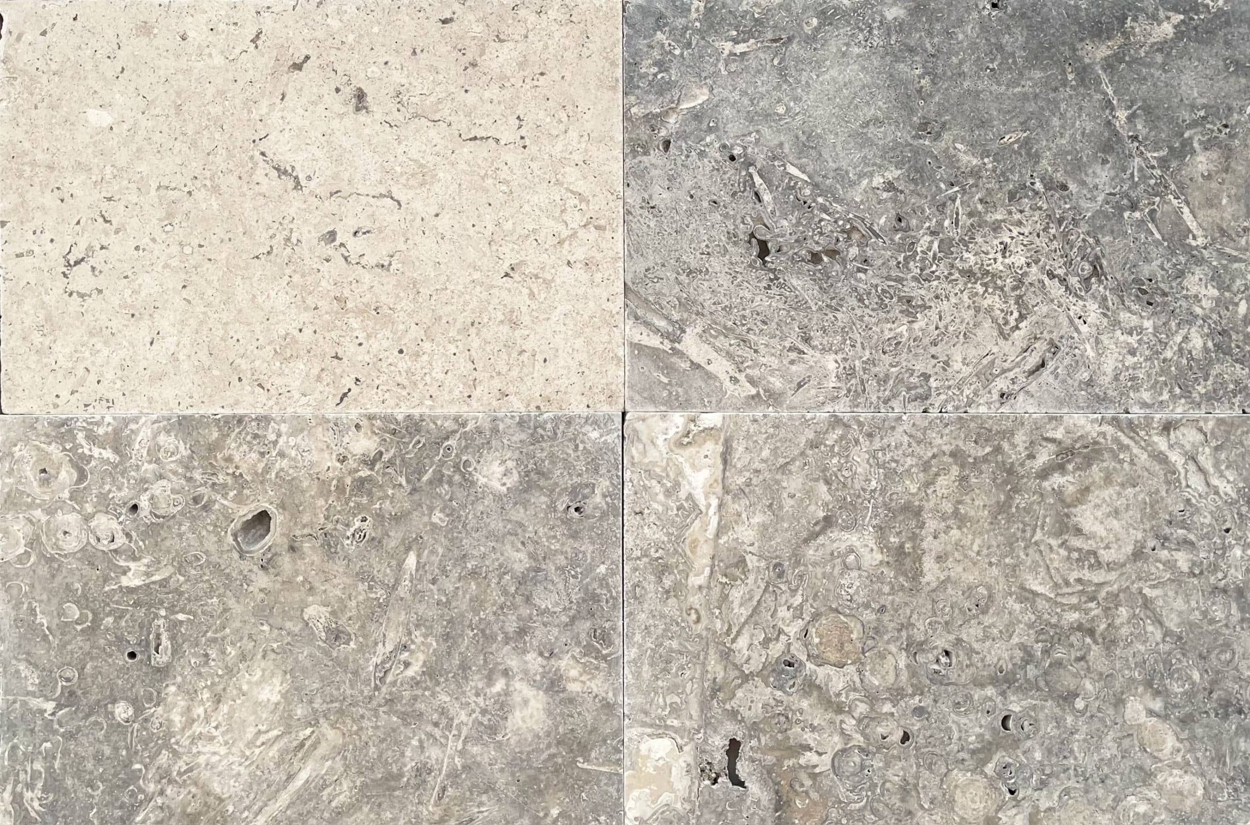 Quartz Silver Travertine Tumbled Paver 8846