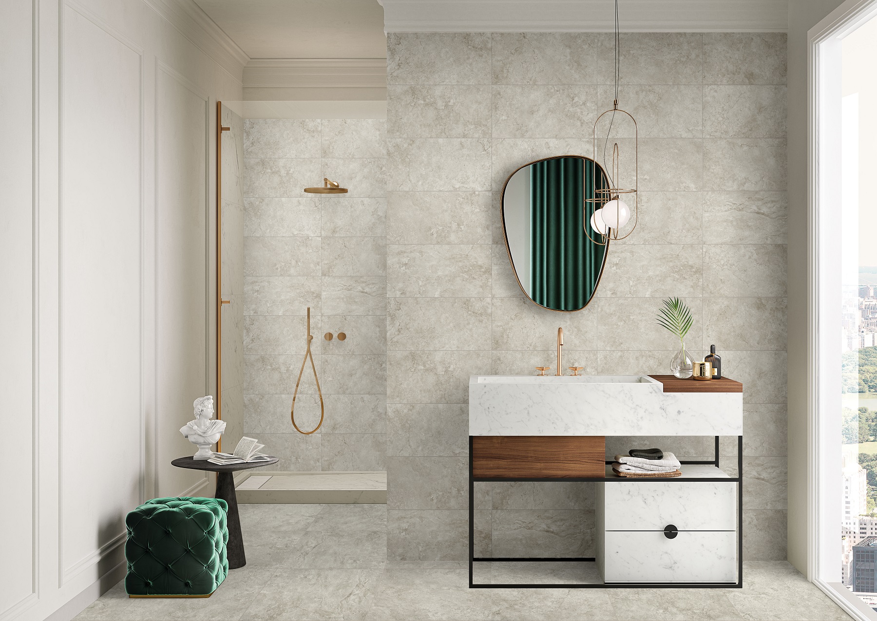 Osman White Travertine Look Rectified Matt Porcelain Tile 4351