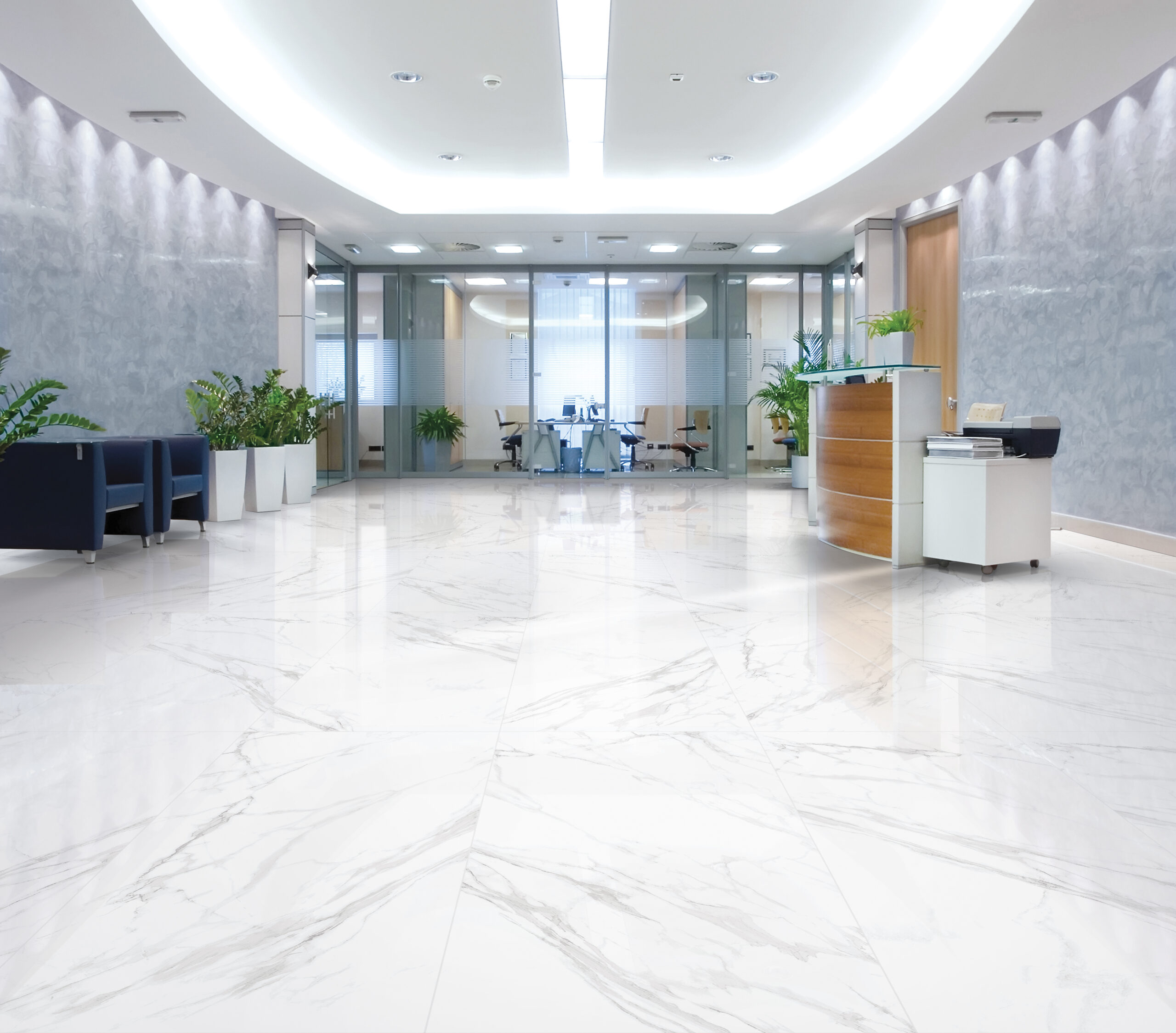 Coliseo Blanco Carrara Honed Rectified Porcelain Marble Look Tile 3786