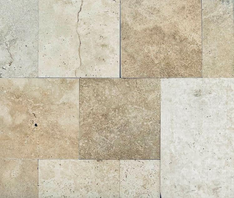 Classic Mix French Pattern Tumbled Travertine Tile 8847