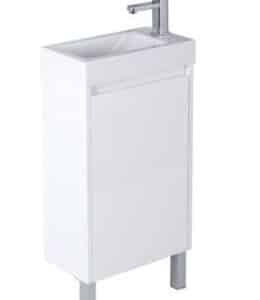 09930 - Pola White PVC Poly Top Vanity on legs Left Door