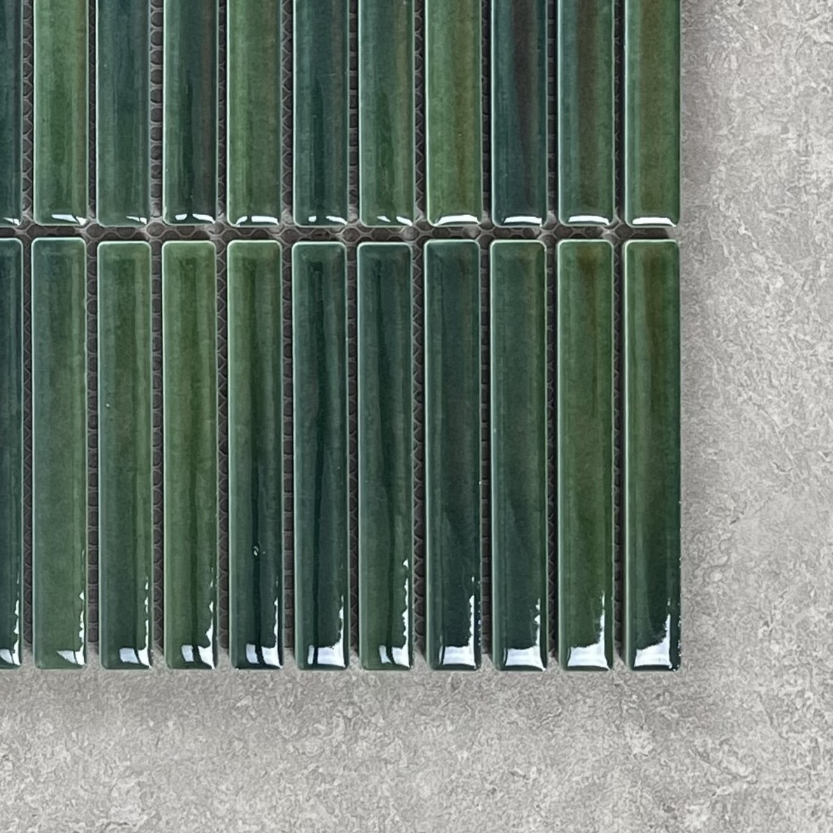Green Gloss Small Kit Kat Fingers Porcelain Mosaic 7722