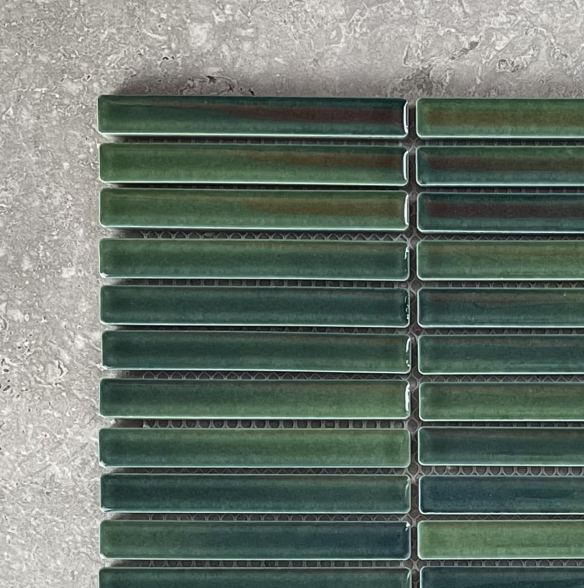 Green Gloss Small Kit Kat Fingers Porcelain Mosaic 7722