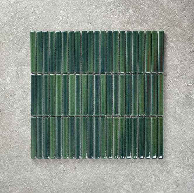 Green Gloss Small Kit Kat Fingers Porcelain Mosaic 7722