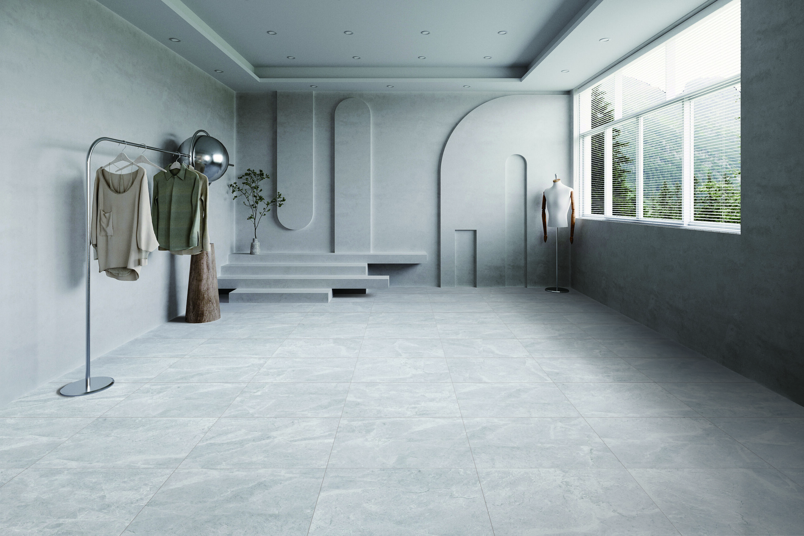 Willow Light Grey Stone Look In/Out Rectified Porcelain Tile 2376