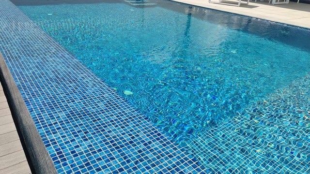 Deep Sea Blue Spanish Polyurethane Cord Glass Pool-Mosaic 7702