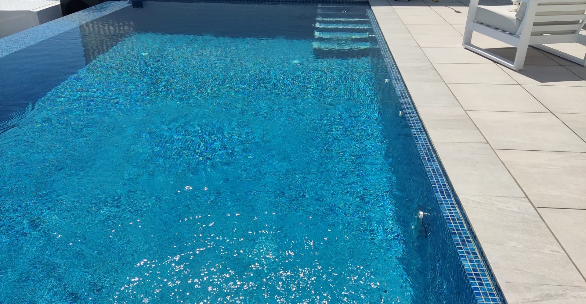 Deep Sea Blue Spanish Polyurethane Cord Glass Pool-Mosaic 7702