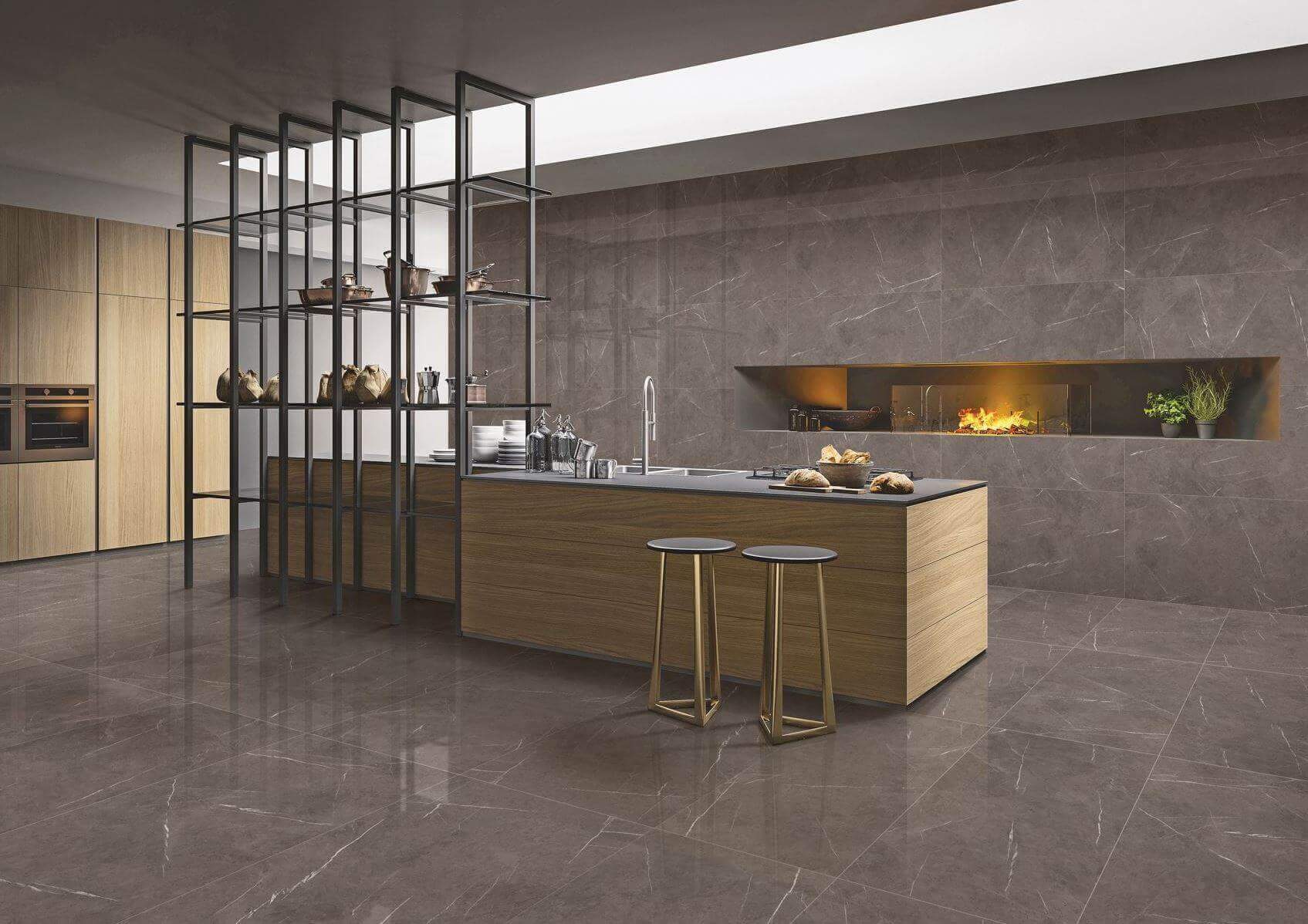 Laurent Grey Marble Look Polished Porcelain Tile 4749