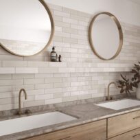 Florence Ash Grey Gloss Spanish  Irregular Edge Porcelain Subway Tile 4847