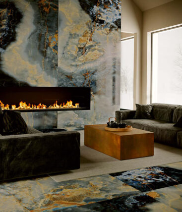 Eternal Blue Marble Look Polished Italian Porcelain Slab 4691
