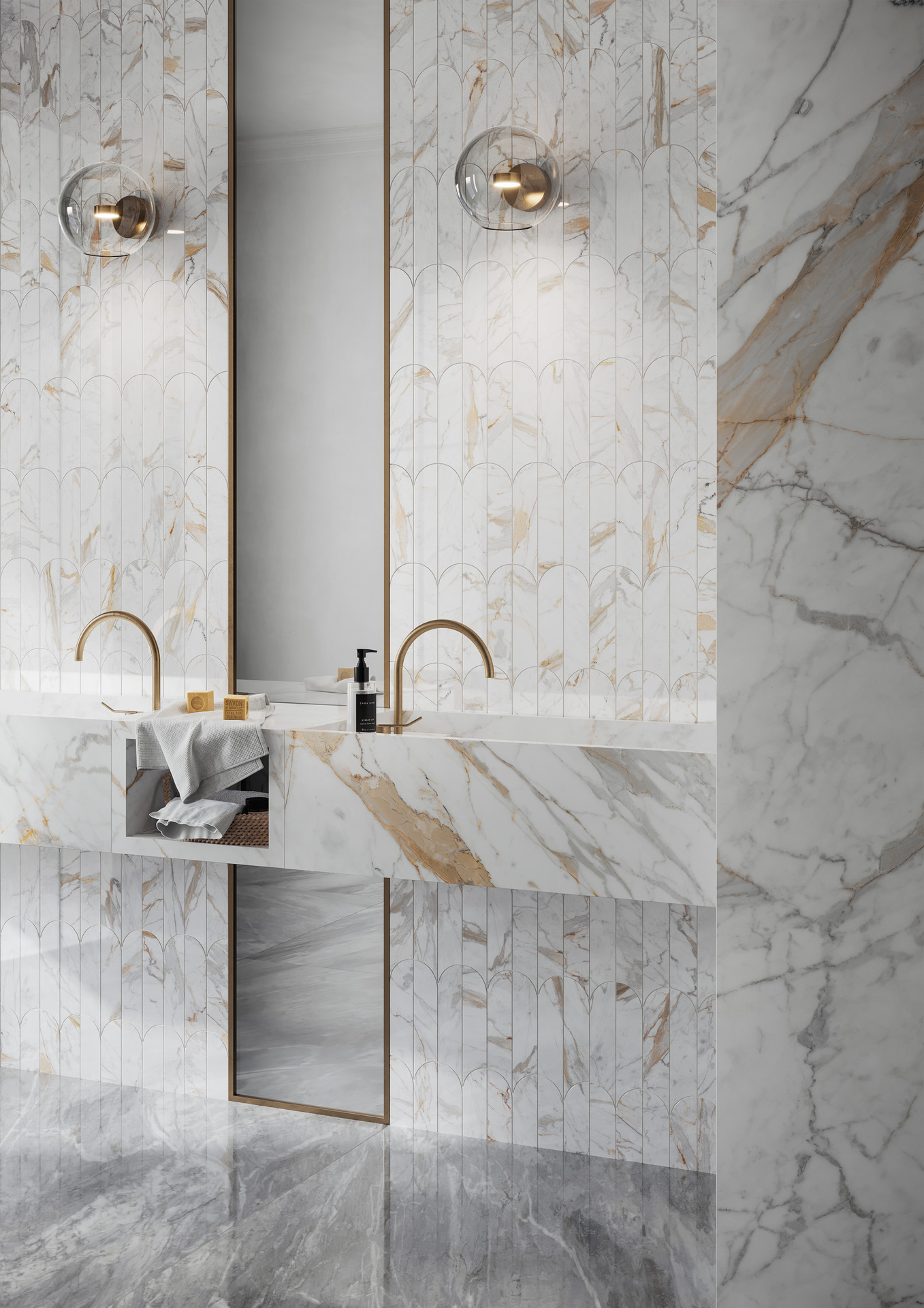 Calacatta Michelangelo Marble Look Matt Italian Rectified Porcelain Slab 2449