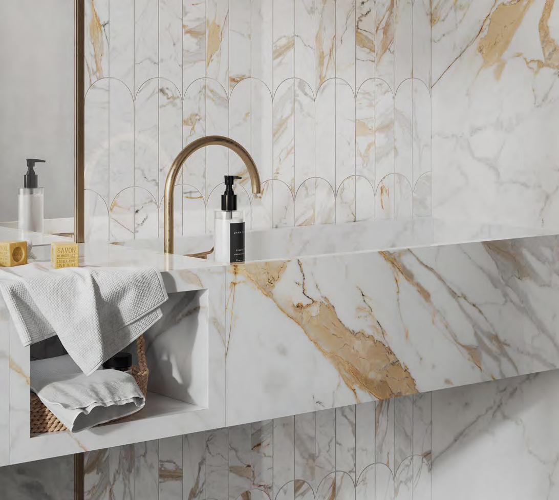 Calacatta Michelangelo Marble Look Matt Italian Rectified Porcelain Slab 2449