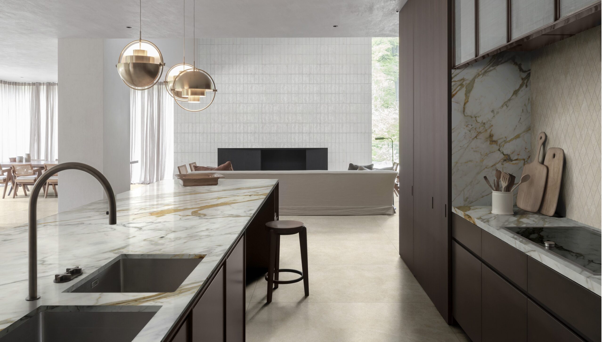 Calacatta Michelangelo Marble Look Matt Italian Rectified Porcelain Slab 2449