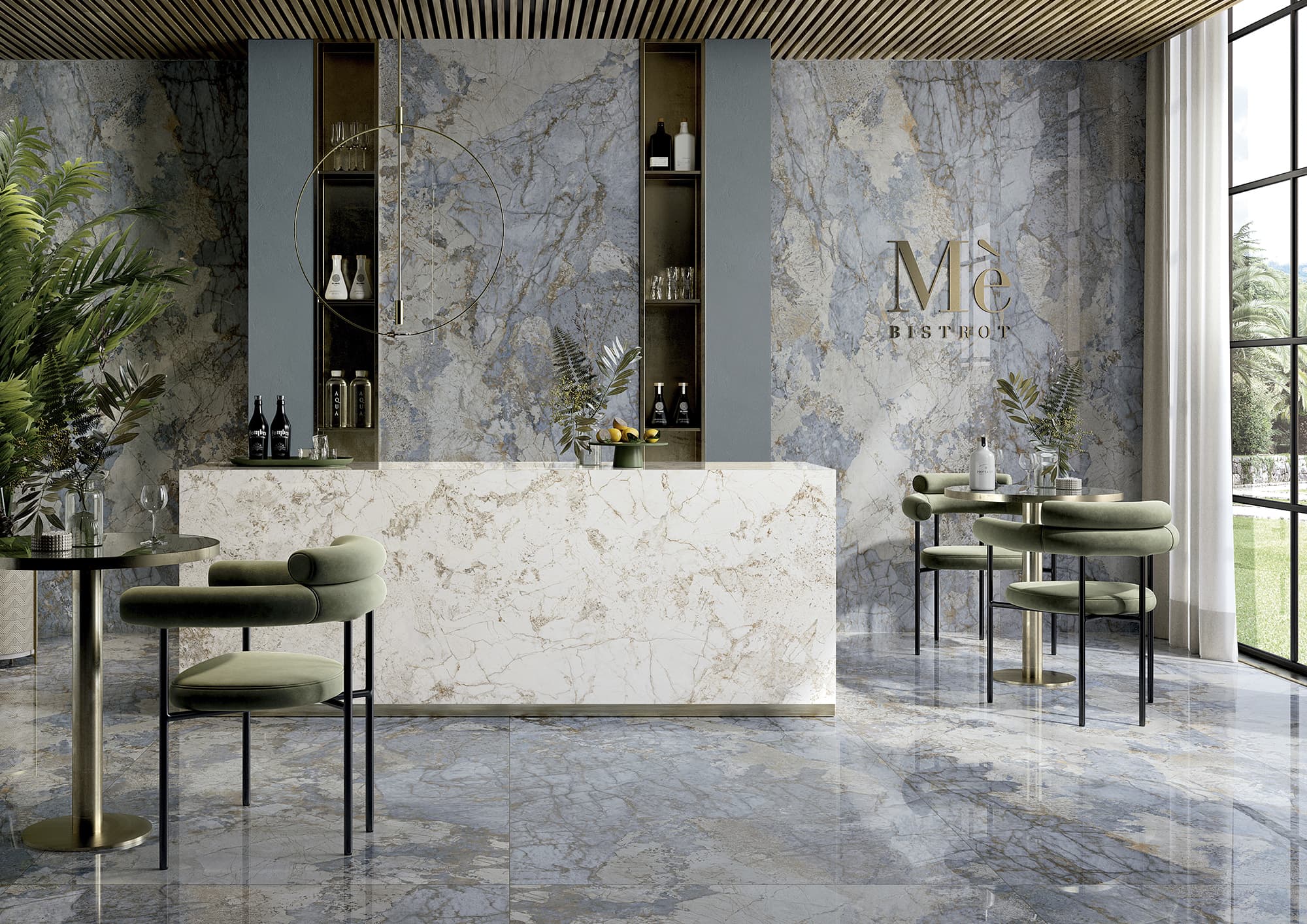 Gemstone Ocean Polished Italian Rectified Porcelain Slab 2370