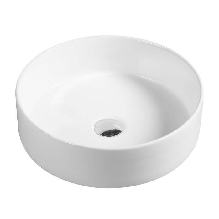 Round Gloss White Above Counter Porcelain Basin 0105