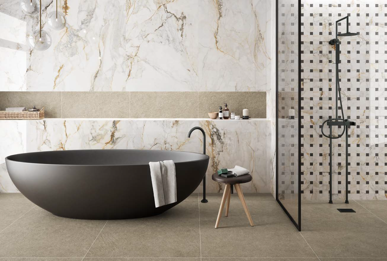 Pisa Gold Marble Look Matt Spanish Porcelain Slab 2301