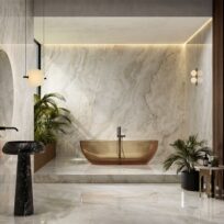 Onice Iride Avorio Onyx Marble Look Lappato Italian Rectified Porcelain Slab 2374