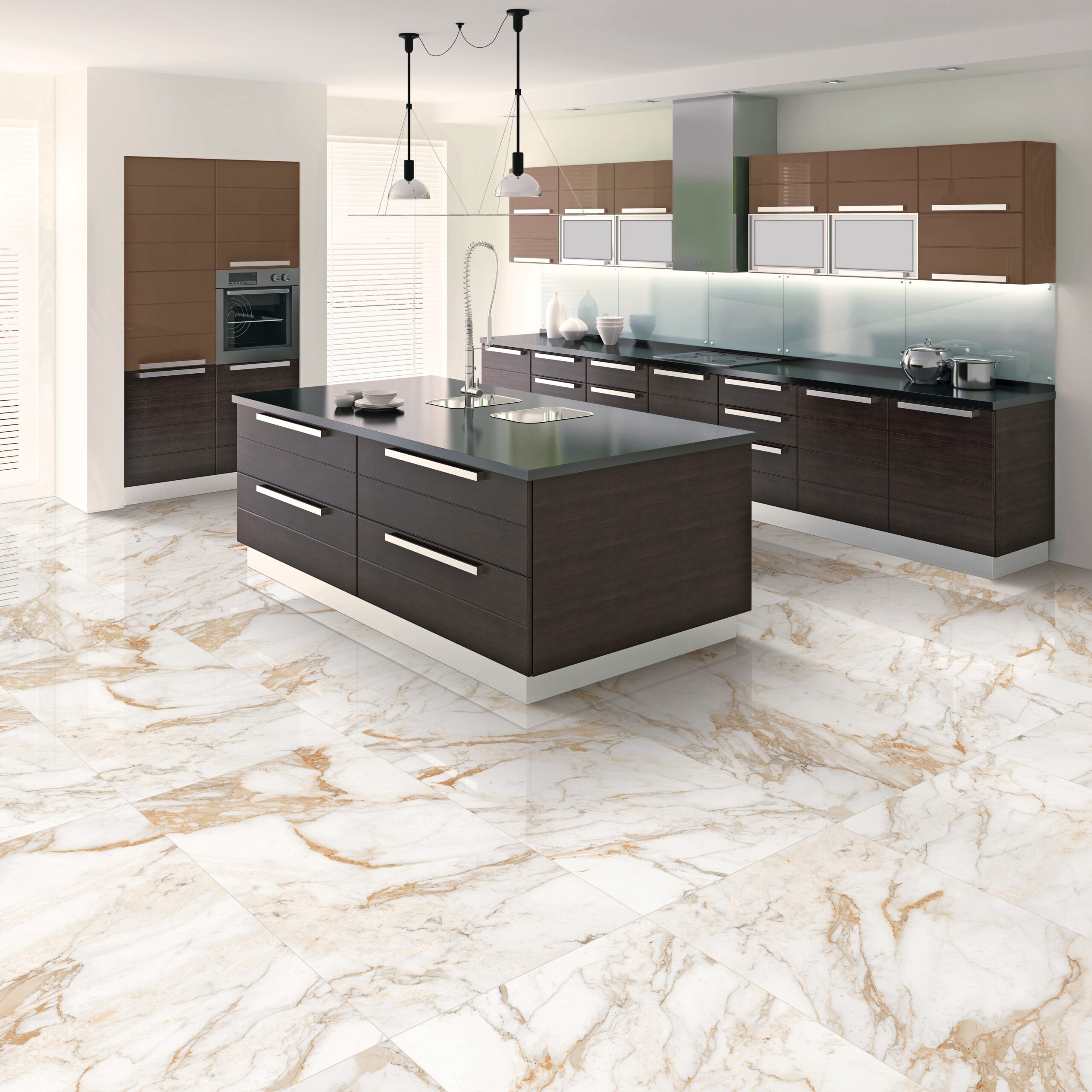Calacatta Gold Honed Finish Rectified Porcelain Marble Look Tile 3693