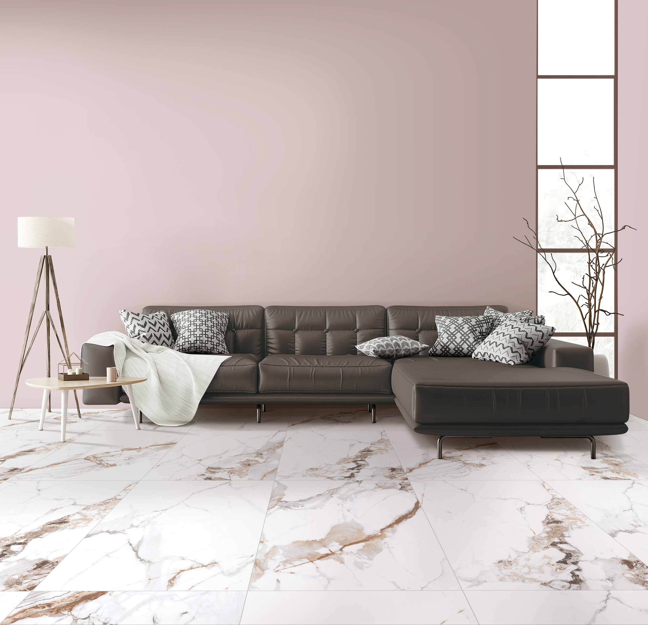 Calcatta Gold Marble Look Matt Rectified Porcelain Tile 2592