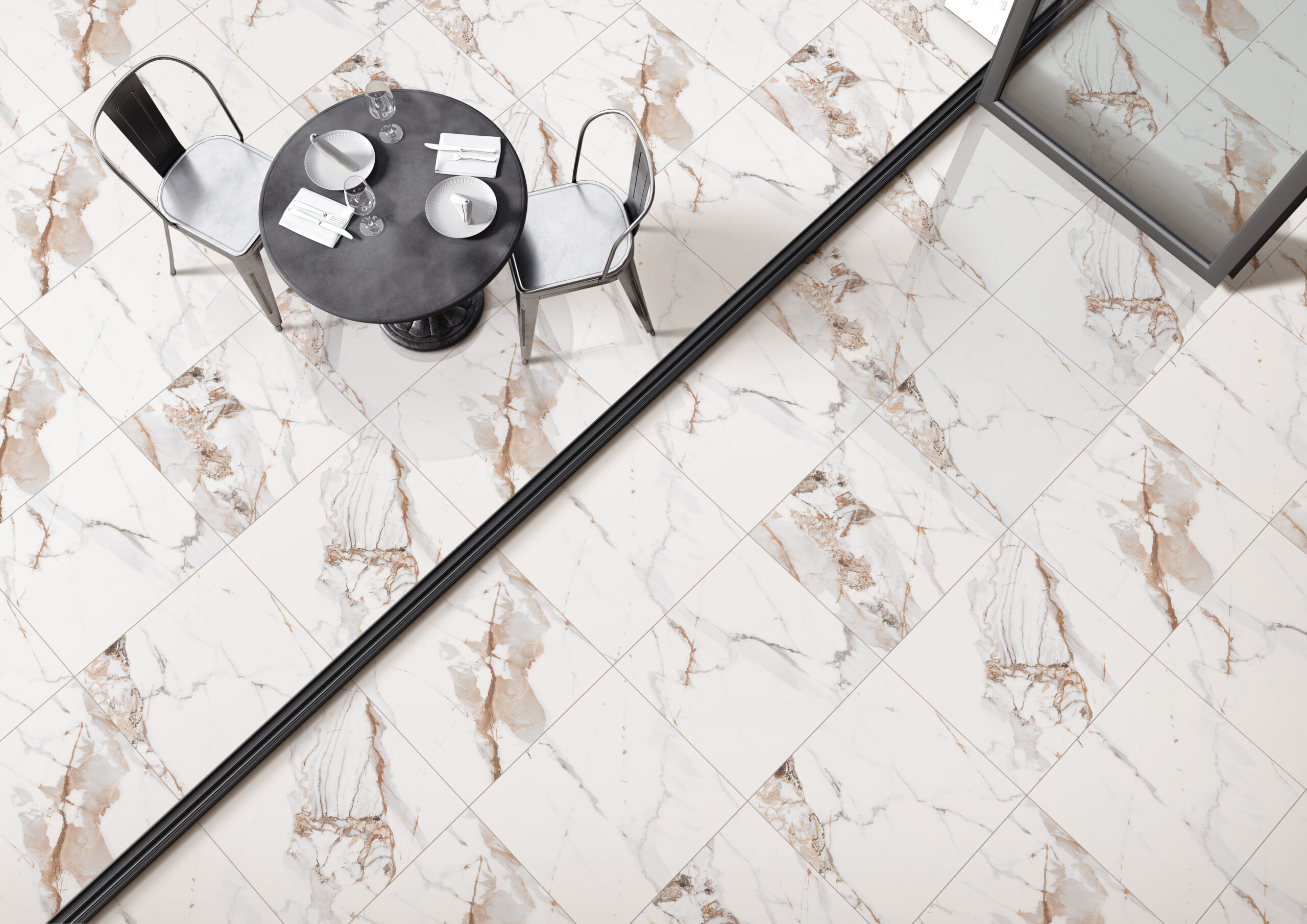 Calcatta Gold Marble Look Matt Rectified Porcelain Tile 2592