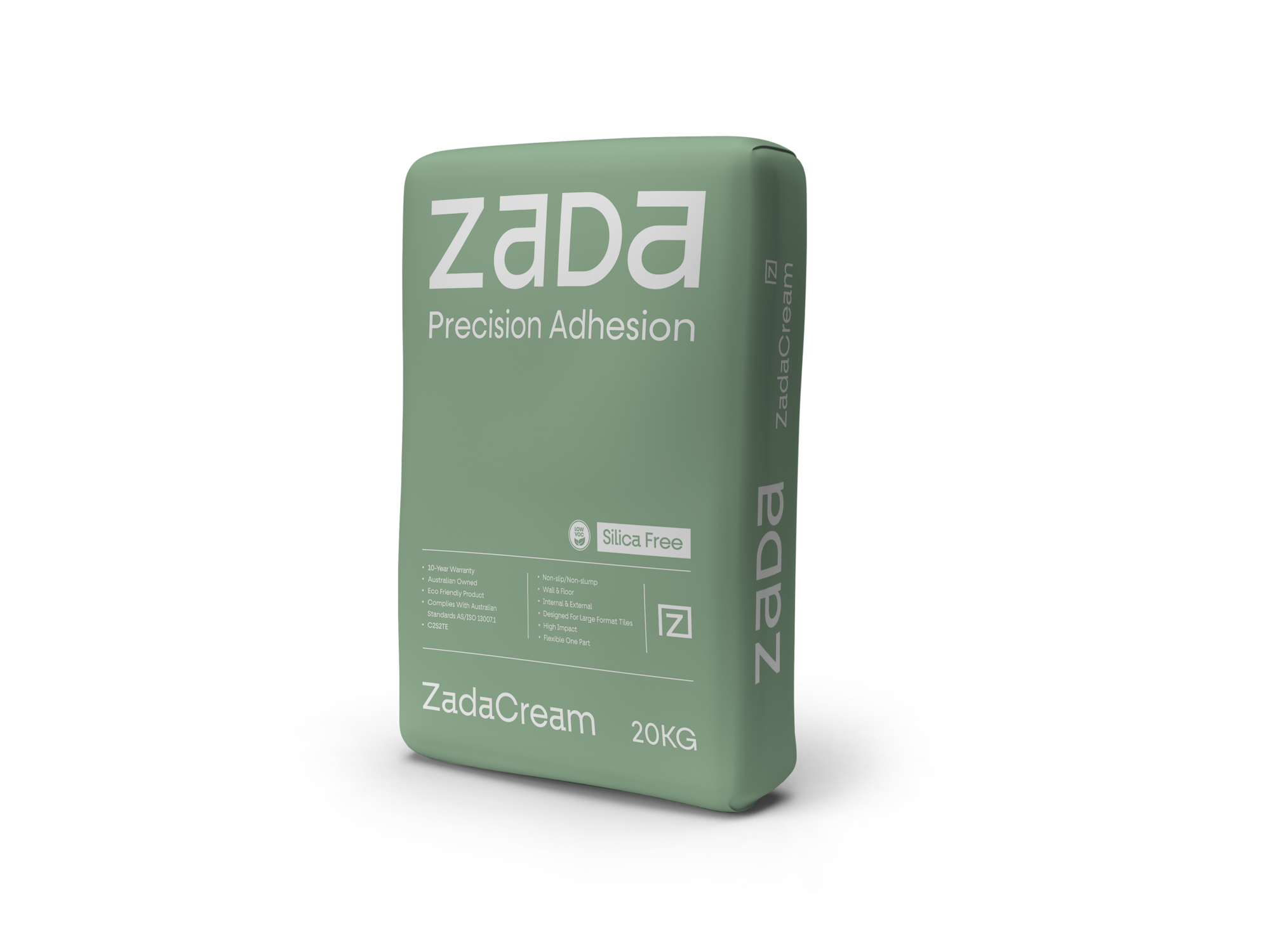 20kg Zada Cream White High-Performance Flexible One Part Tile Adhesive Non Slip/ Non Slump Silica Free 0262