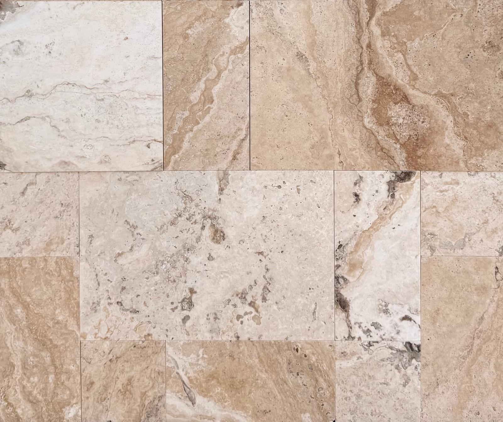 Philadelphia Honed Tumbled Edge French Pattern Travertine Tile 8945