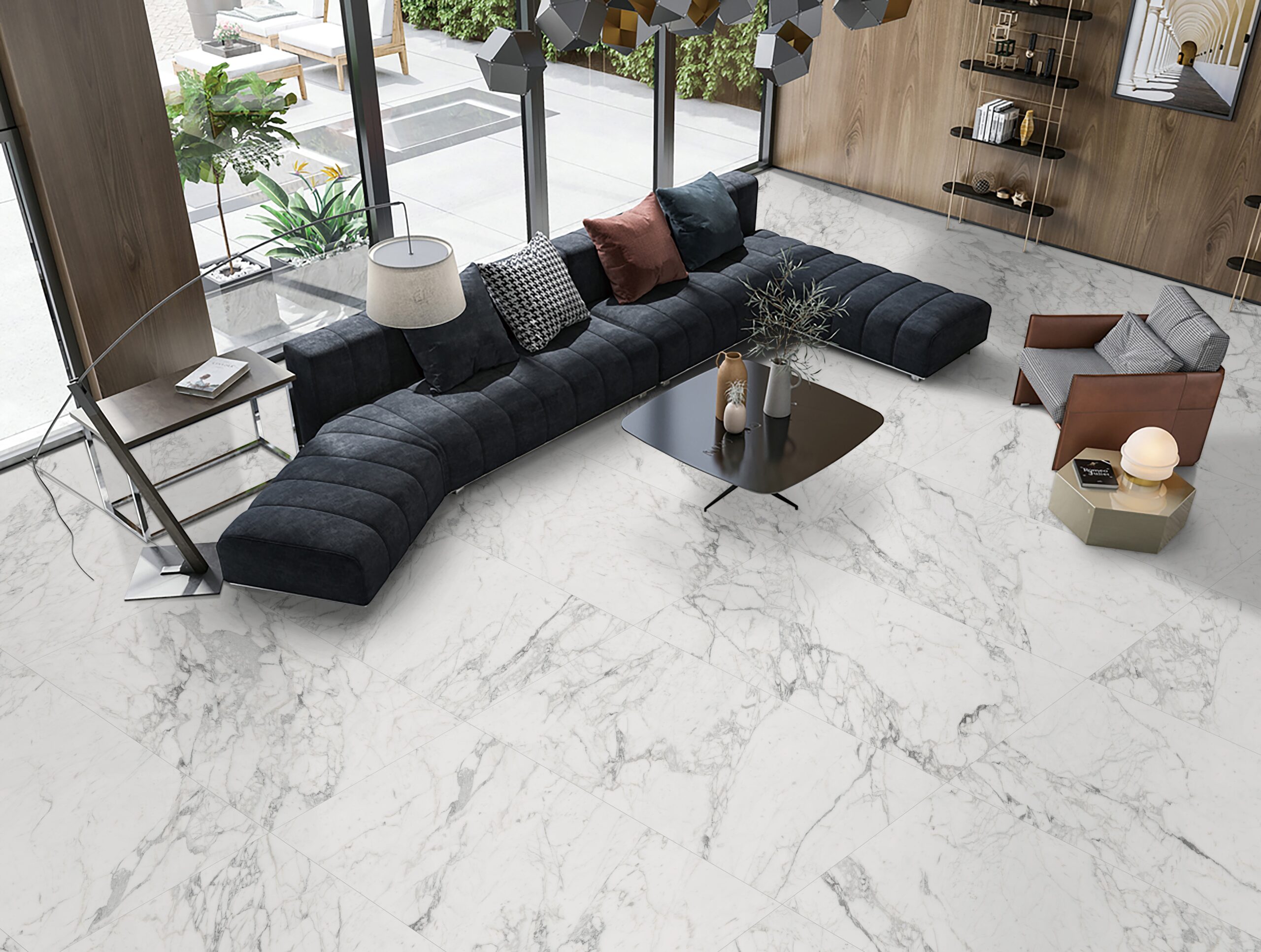 Alpine Carrara Marble Look In/Out Rectified Porcelain Tile 2735