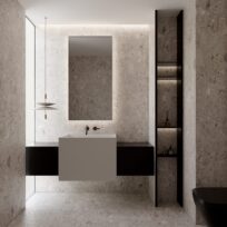 Grey Terrazzo Stone Look Matt Rectified Porcelain Tile 2853