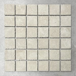 Limestone Bianco Square Tech Finish Porcelain Mosaic 7852