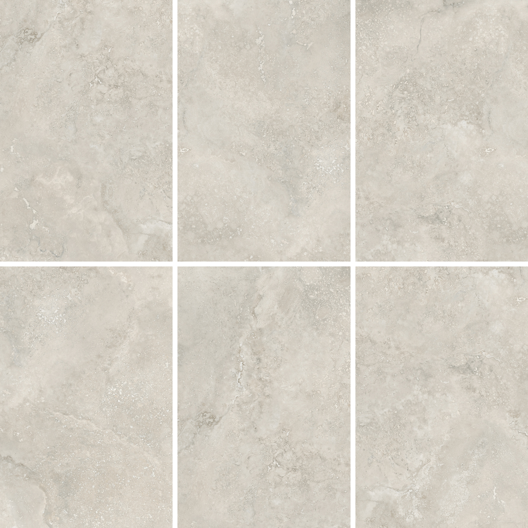 White Travertine Look Polished Rectified Porcelain Tile 2850