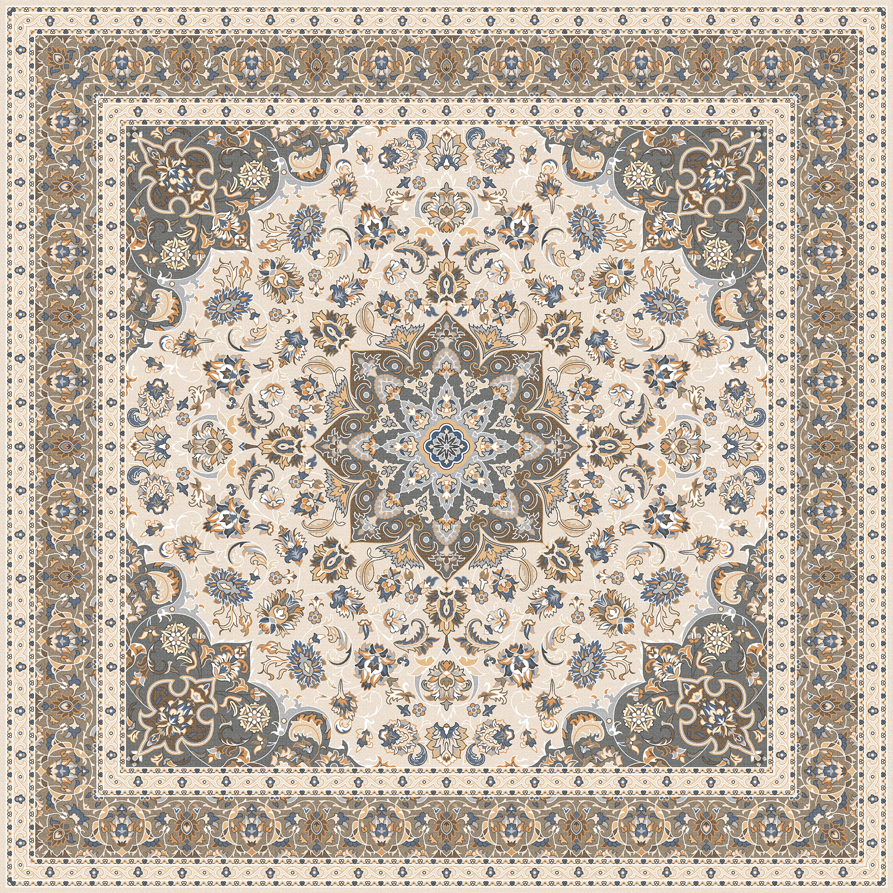 Persian Motif Matt Finish Rectified Porcelain Tile 2866