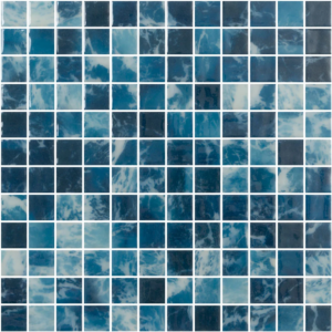 Siroko Blue Spanish PVC Dot Mounted Glass Pool-Mosaic 7840