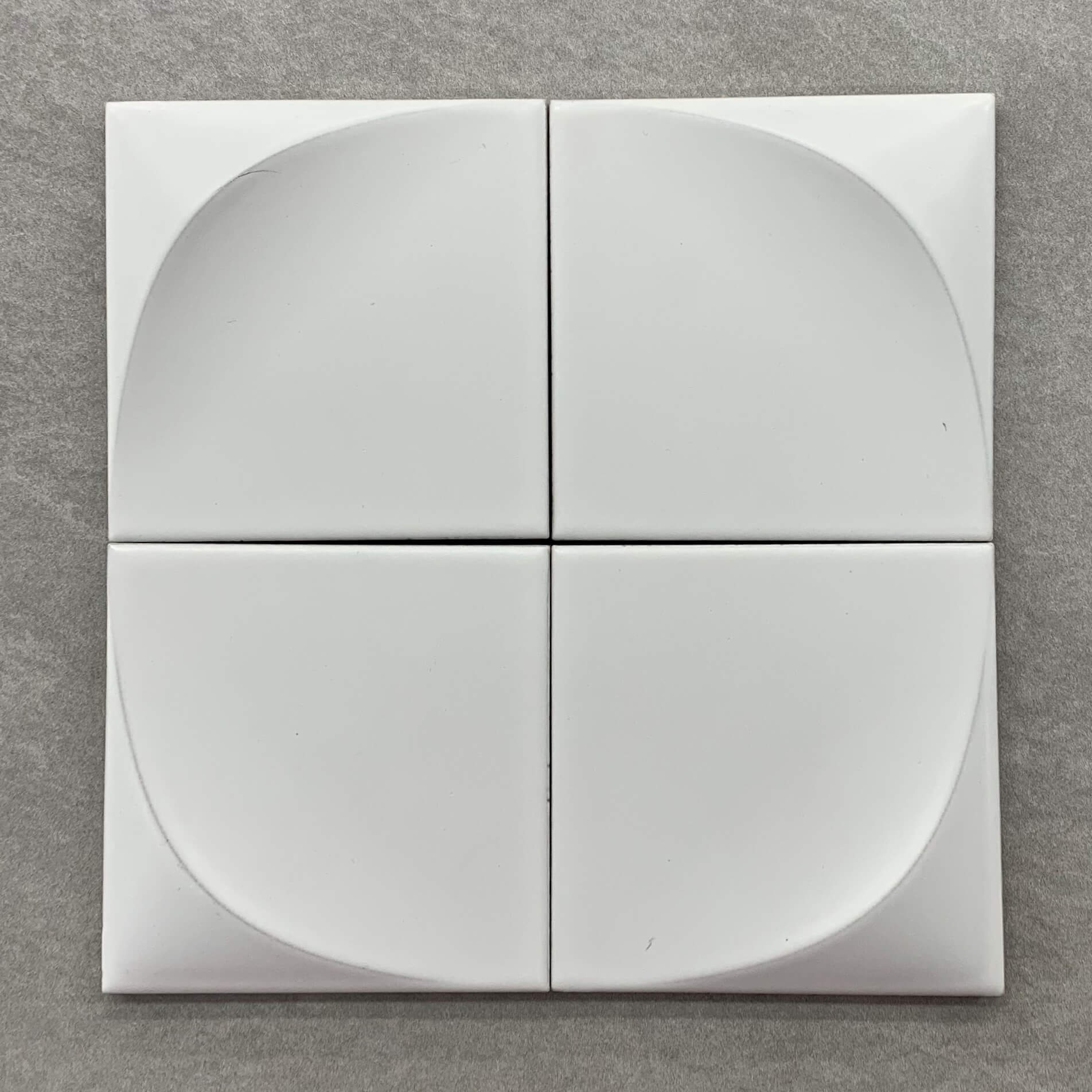 3D Effect White Matt Glazed Cushion Edge Porcelain Tile 3114