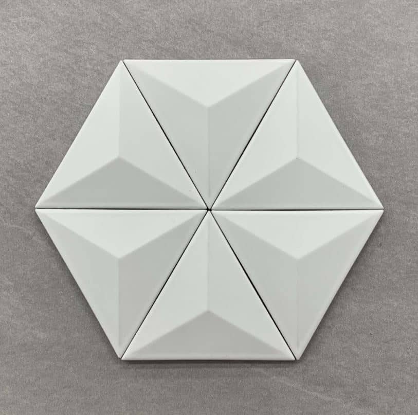 3D Effect White Matt Cushion Edge Glazed Porcelain 3115