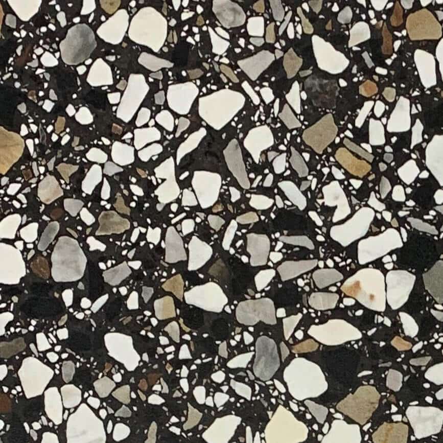 Frammenti Nero Terrazzo Look Matt Non Rectified Italian Porcelain Tile 3492