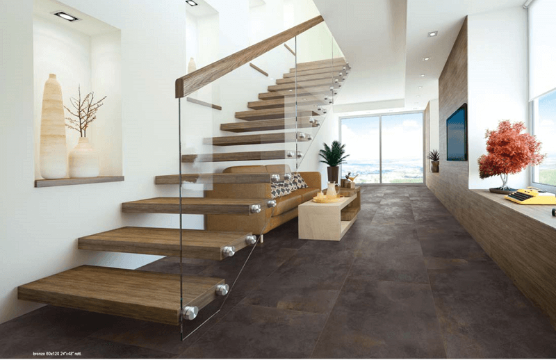 Ossido Bronze Oxidised Metal Look Rectified Matt Finish Italian Porcelain Tile 3674