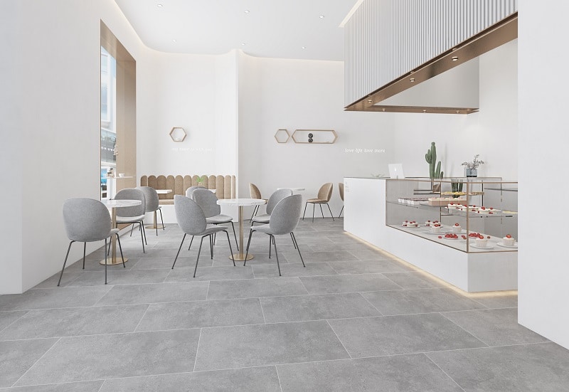 Cement Look Light Grey Matt Rectified Porcelain Tile 3723