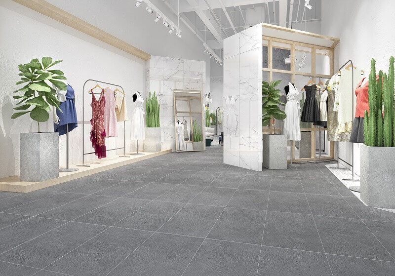 Cement Look Mid Grey Matt Rectified Porcelain Tile 3724