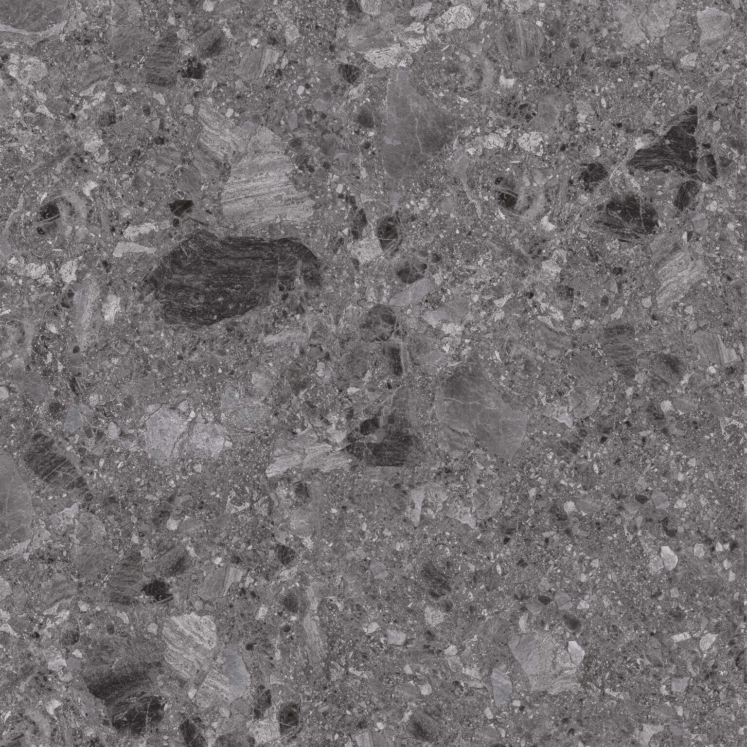 Breccia Dark Grey Terrazzo Look Rectified  Porcelain Paver 3848