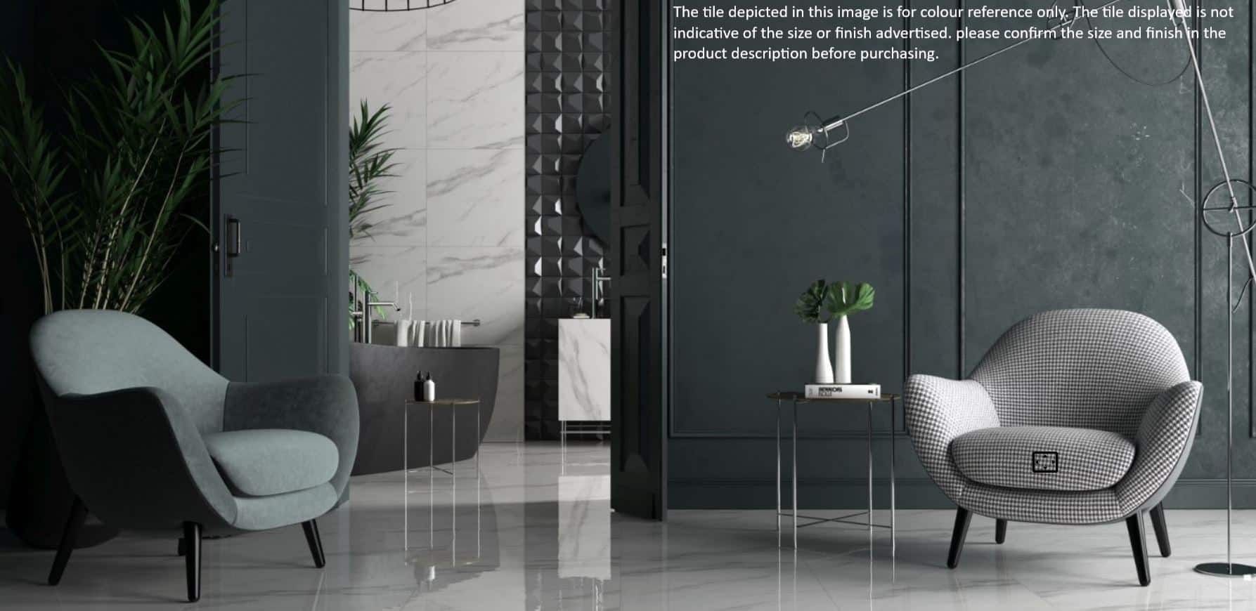 Calacatta Marble Look Rectified Matt Porcelain Tile 3899