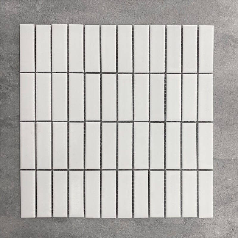 300x300mm KitKat Matt White Mosaic 15×30 7517