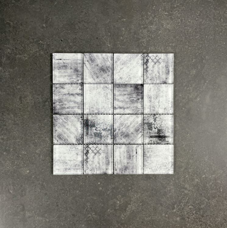 Baroque Grey Smeared Glass Mosaic 7602
